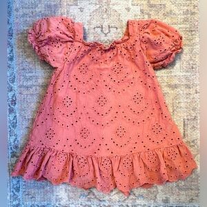 Janie & Jack Coral Eyelet Dress size 2